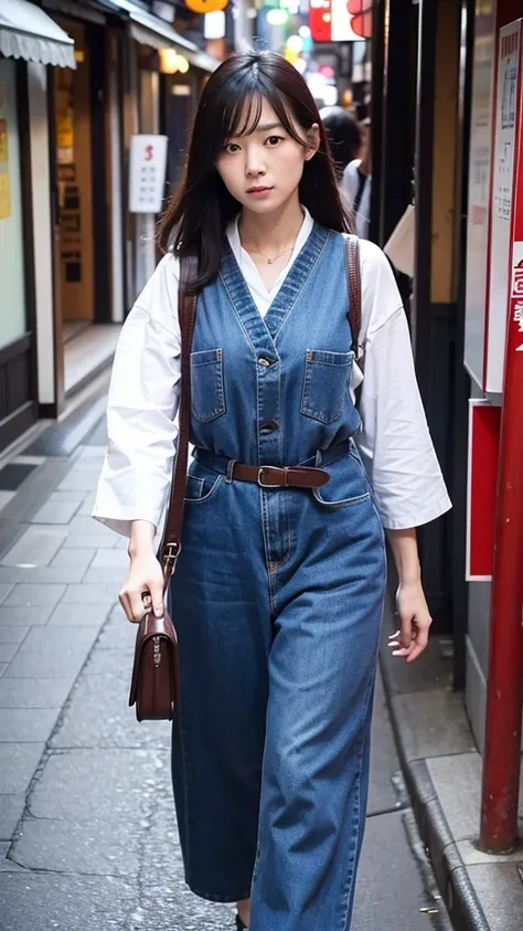 Just like in the movies, a woman walks through the streets of Japan holding a gun.