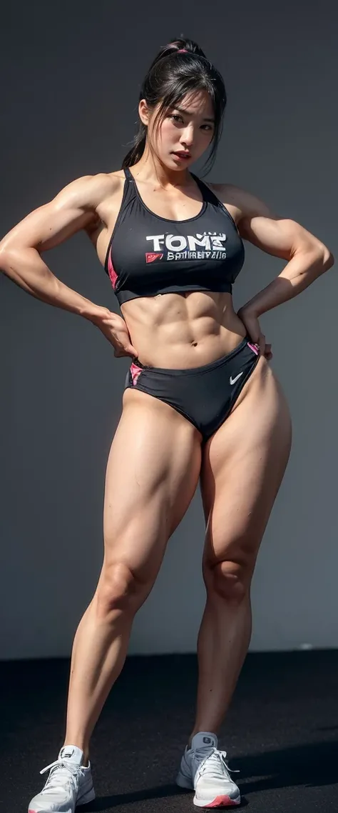 One female bodybuilder, ((masterpiece, Highest quality, Best image quality, High resolution, Realistic, RAW Photos, 8K)), ((非常に詳細な CG 統合 8K 壁紙)), (Huge and stunning goddess shot, Very hot and sexy, Incredible beauty, Perfect proportions, Beautiful body, Ve...