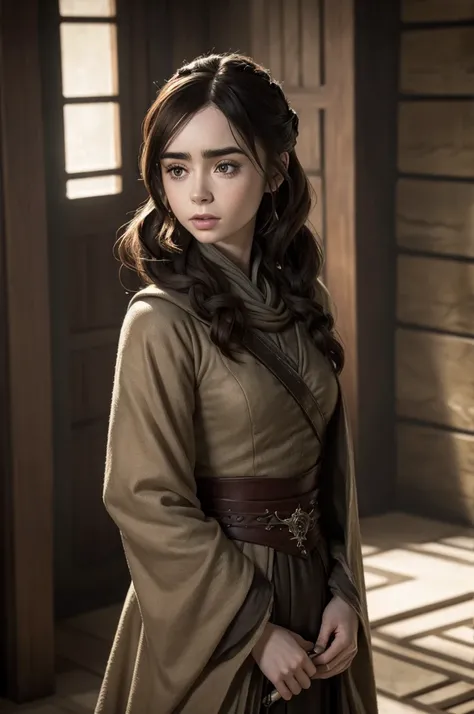 Lily Collins as a character from House Tagaryen from Game Off Thrones