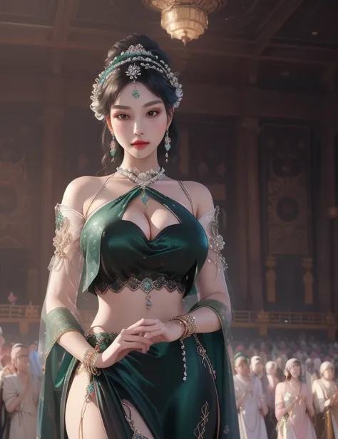 Ultra-realistic 8k CG, picture-Perfect face, Flawless, Clean, masterpiece, Professional artwork, Famous Artworks, light, Bloom, Perfect face, Pretty Face, fantasy, Like a dream, illusory, Science fiction, (((Full and soft breasts,)))(((Huge breasts))) (((C...