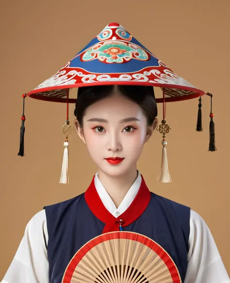 chinese classical girl portrait，symmetry，round face，bright eyes，smooth skin，chinese song dynasty official uniform,egotistical,of...