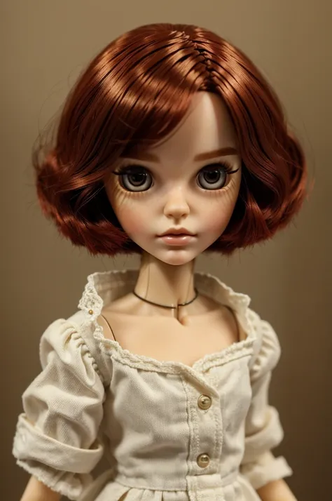 ((best quality)), ((masterpiece)), (detailed), blythe doll with short an red hair 