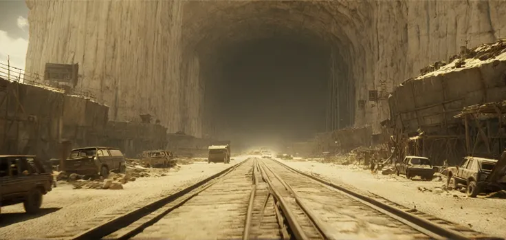 Breathtaking graphics from the Attack on Titan universe, filming of various epic empty tracks for racing along the tops of the canyon along abandoned industrial post-apocalyptic canals in small cars from Mad Max against the backdrop of wastelands and canyo...