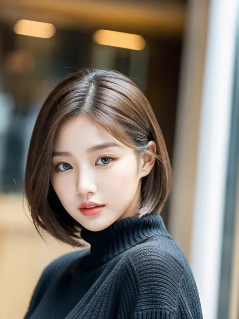 {2.5D art style} Kwon Eun-bi is a young Korean woman in her 28s. Her hair is short at shoulder in a blonde colors. 
Her face is slightly shorter than it is long, which carry a warm , expressive face. Her skin is radiant and clear, presenting an impeccable ...