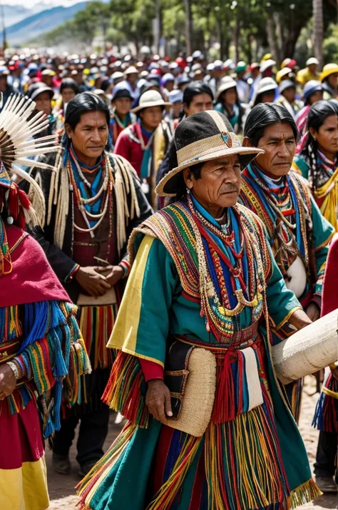 Bolivian indigenous people in marches