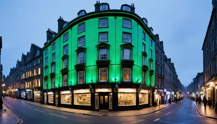 Kylesville Architecture Panoramic: Buildings of Scottish and Irish architecture built until the 19th century.Height of Buildings: Maximum 5 floors.lighting: Green or blue neon lights in stores, white lights on streetlights.climate: polar winter (neve, Glac...