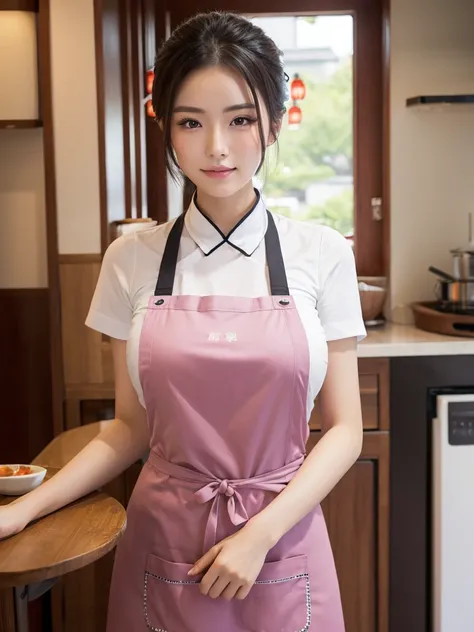 Big ，Absolutely beautiful，Chinese Beauty，Sideboob，apron