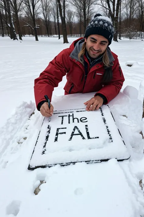 write the word fabi in the snow