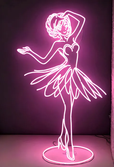 Dancing girl neon sign