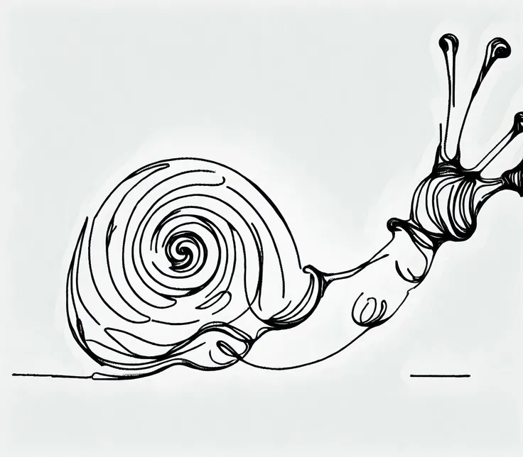 simple ais-lineart snail, white background 