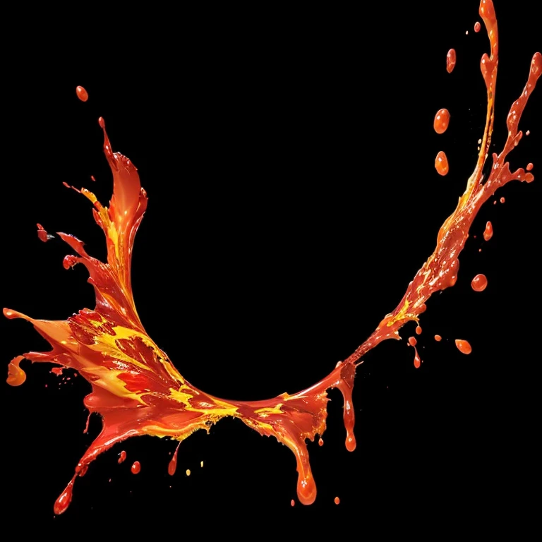 arafly coloRed liquid splashing on a black background, Liquid Fire, Splash of liquid, Red liquid, Red liquid, Houdini Fluid Simulation, Red liquid dripping from above, Paint splatter, Abstract liquid, Oil flowing, orange extremely coherent, Paint splatter ...