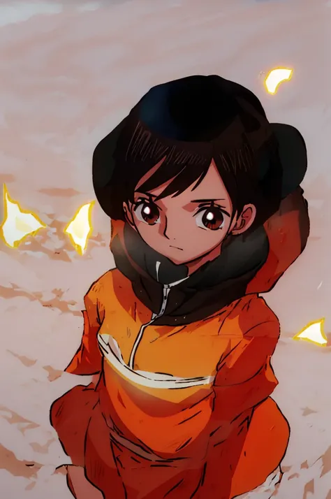 Beautiful pretty anime girl Short wavy black hair brown eyes wearing journal uniform warm lighting High quality Hd 