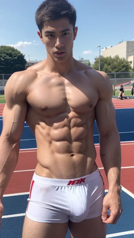 8-pack abs, rock-hard abs, beautiful abs, big pectoral muscles, slim macho, Japanese, high school track and field club boys, muscle pride, naked, sexy, good-looking, sports model body, big cock, big dick , 8ABS , muscle man , sexly , cool guy , Pectoral mu...