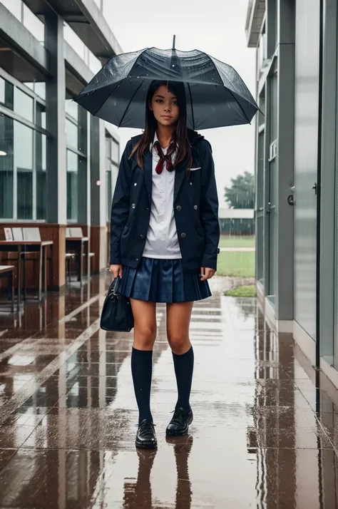 A rainy day in a school