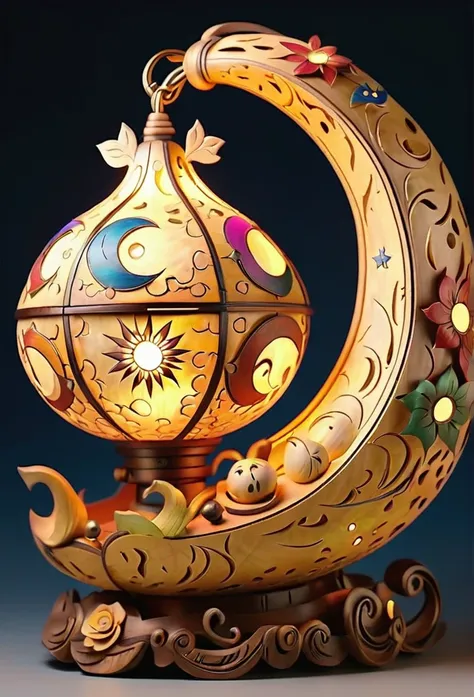 Gourd lamp. A lamp in the shape of a gourd. Delicate design. Beautiful luster. Shapes of the moon, sun, stars and are carved out. When lit, beautiful patterns emerge. Relaxing. 
steam locomotive、Paper Art、Three-dimensional, colorful、Delicate and beautiful ...