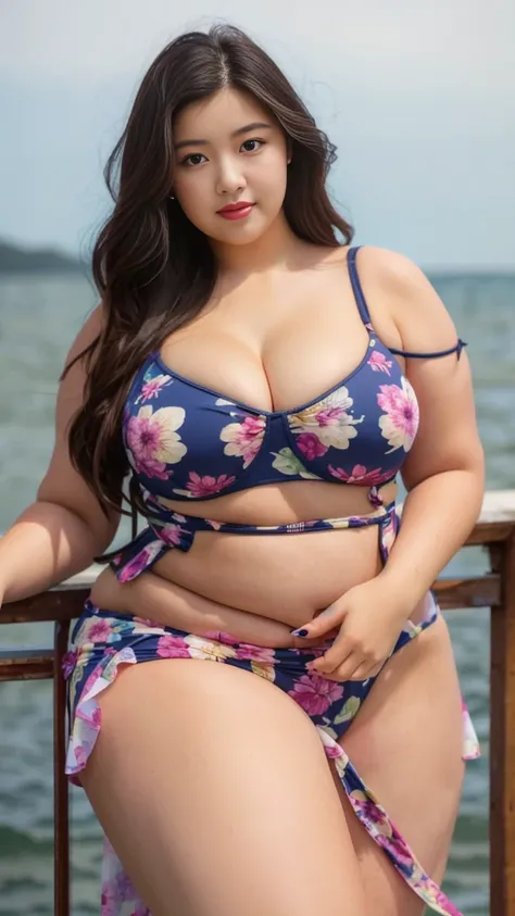 ((best quality)), ((masterpiece)), (detailed), perfect face, araffeTight skirtsShort , thicc, wavy short hair, she has a jiggly fat round belly, bbwchan, wearing tight simple clothes, skinny waist and thick hips, widest hips, her belly is fat and round, so...