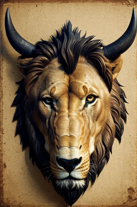 Generate an image where a bull skull is in the center On the sides a lion and a wolf At the top a royal eagle And that says Authentic Vazquez dynasty 