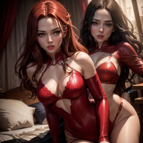 Scarlet Witch in red lingerie