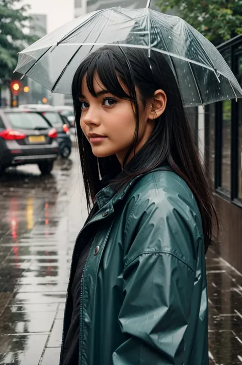 A girl in rain 