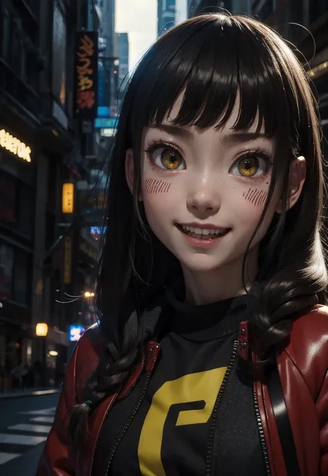 masterpiece, best quality, half body, portrait, night city, 1girl, anime, 3d, japan, pixar, realistic, teen girl, smiling, cute ...