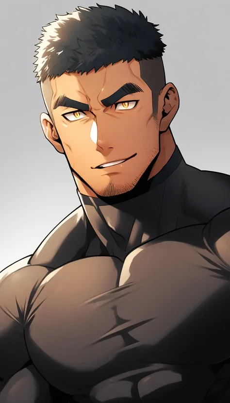 anime characters：tights superhero, muscle superhero, negro black skin, 1 dark skin muscular tough guy, manliness, male focus, ye...