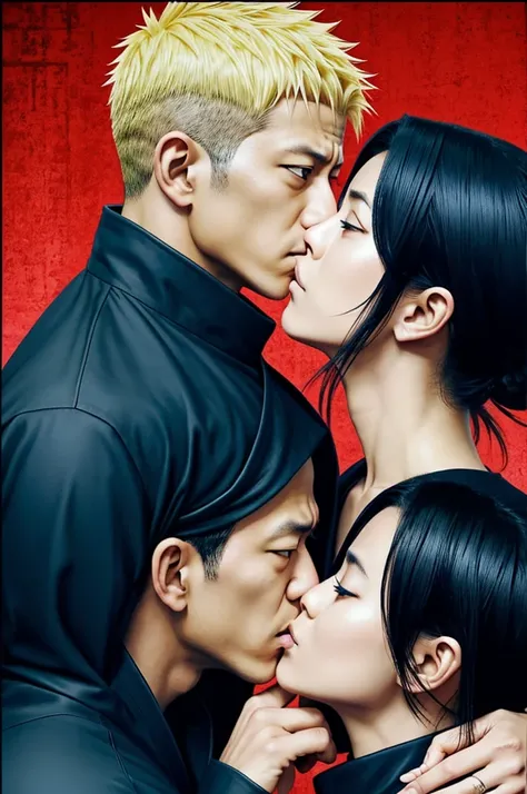 Gojo satoru and Geto Suguru from anime Jujutsu kaisen kissing