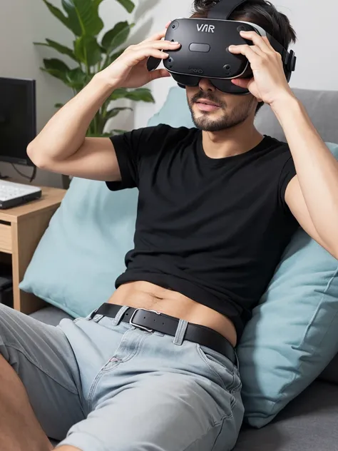 then he put on the vr headset and started to relax