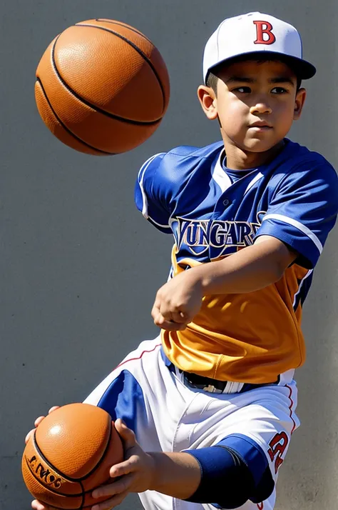 Draw a boy,  ball player 