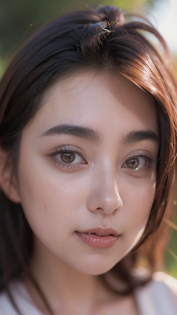 (((Ultra-high resolution、Close-up、Cute Japanese Woman)))、Long, straight black hair frames her face、So that every single hair is clearly visible、Depicts subtle color changes depending on the amount of light hitting the subject、The skin is white and smooth、H...