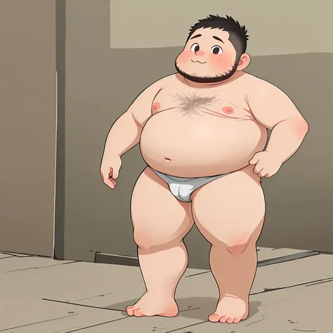 Fat, Chubby belly, Flabby obese, Man, O-Legs, M-Legs, Bare Legs, Barefoot 