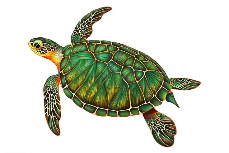 turtle, drawing, art