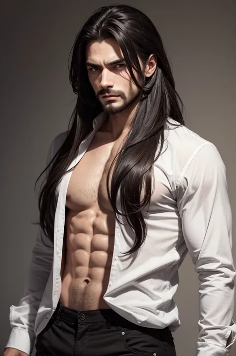 Create a man with medium long hair 