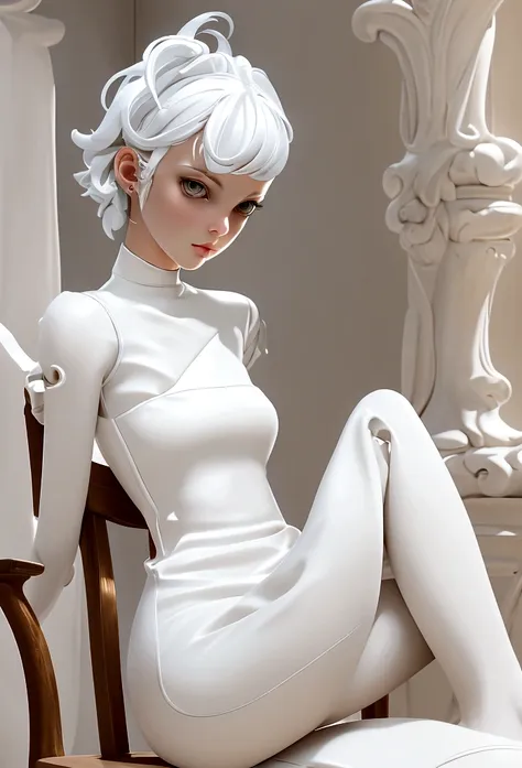 from side, upper body, bjd, doll joints, doll joints, bjd made of pure white glazed ceramics, electric drive, a fantastic and ae...