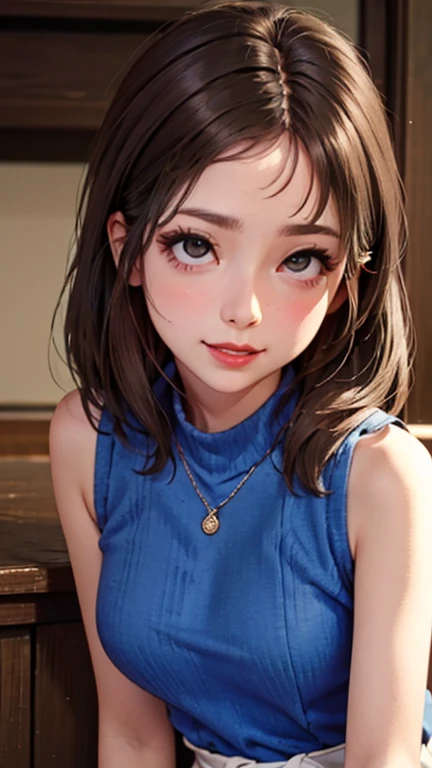 blush a little and smile, (Top quality masterpiece:1.2) Delicate illustrations, Very detailed, /Beautiful Japanese Women、1 person,Very cute and slim、Great style 、((8K images、super high quality))、Very delicate face, Skin and Hair、beautifule forehead、Red lip...