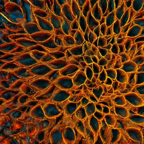  an intricate circulatory system made of organic matter, originating from a red heart , dominant yellow and orange color tonality, growing on a fractal background, brilliant colours, masterpiece, highly detailed, 4k resolution,  3d modelling, digital art