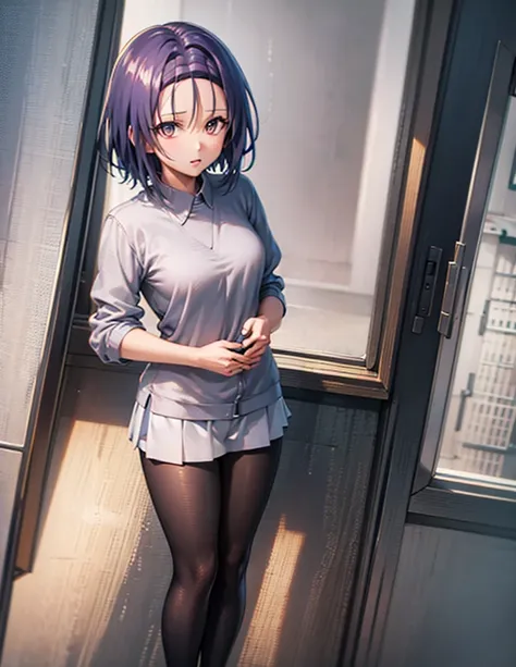 sairenji haruna,haruna sairenji,standing,uniform,shirt,skirt,short hair