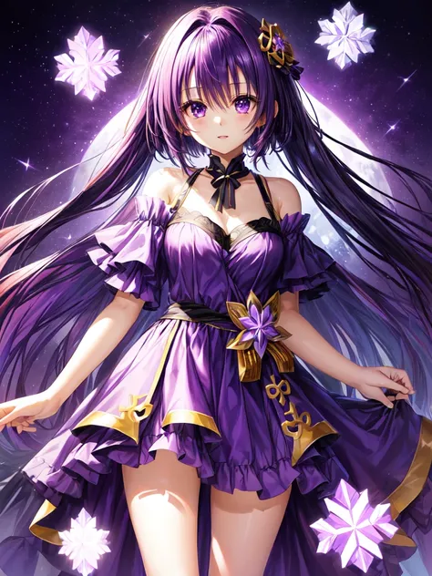 hanasosuzu,standing,dark puple fluffy hair,dark purple eyes,short hair,