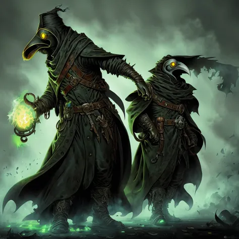 plague doctor, glowing eyes , 
abstraction,
 greg simkins art
темный фон, 
high detail,