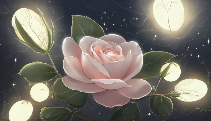 rose with fireflies