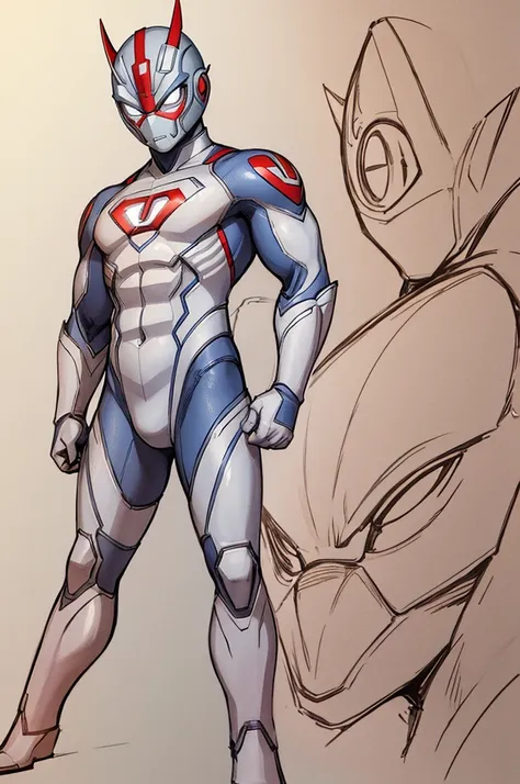 sketch art style,ken sato, ultraman, ultraman rising