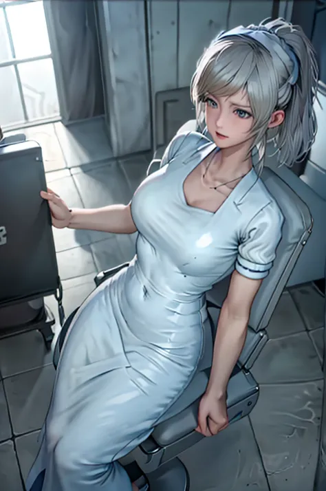 nurse uniform,hospital, latex nurse suit,nurses,busty,elbow gloves,labcoat,grey hair woman,red eyes , gigantic ,medical instruments,asian nurse,two nurses,speculum,examination room,oversize ,big ass ,strap on, lay on table ,legs spreaded,giving birth,gyno ...