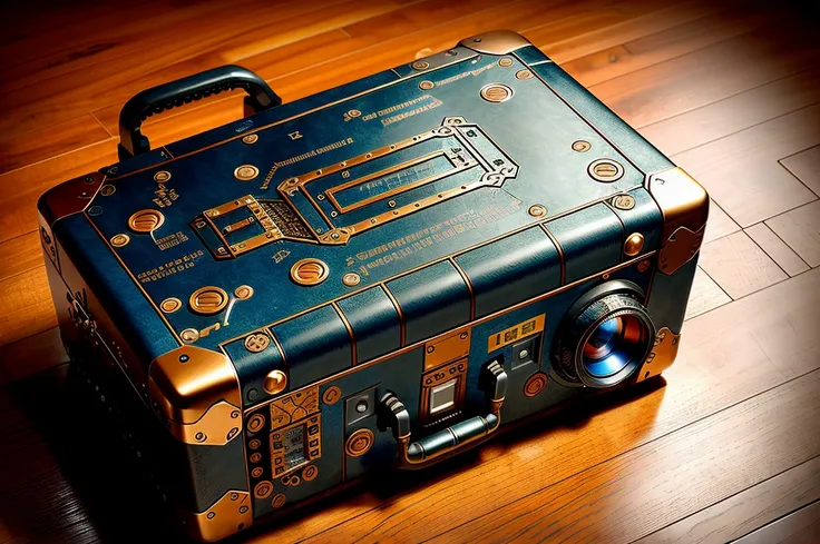 azulejo ai , circuit board ai,  steampunk,
briefcase,  (genuineistic:1.8), genuine, leather, carbon fiber, 
masterpiece, highest...