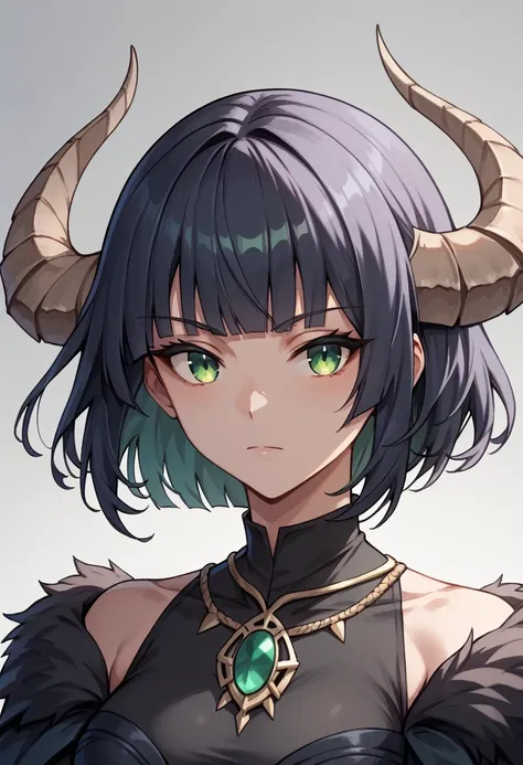  One girl, alone, NSWeresheepMGE, Green Eyes, Medium Hair, Blunt bangs, Ram&#39;s horn, Lamb&#39;s ear, Brown sweater, Overalls, Grab the wrench, Looking at the audience, From the side, Sheeps tail