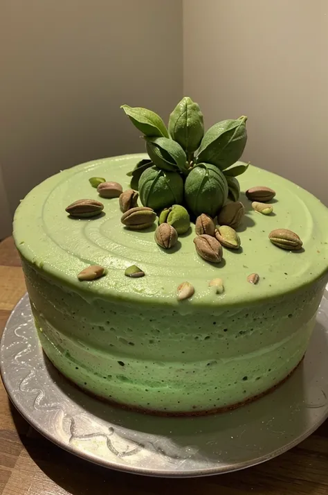 Amateur photo from Facebook. Taken with an iPhone 15 Pro. JUICY mouthwatering delicious , Pistachio Milk Cake.--style raw