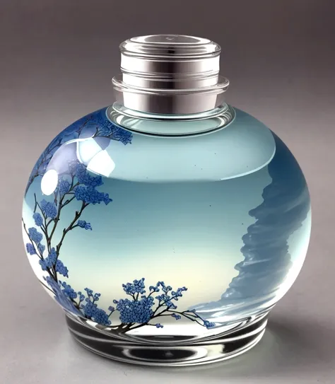 on the desk　perfume bottle　perfume bottleの中に星空