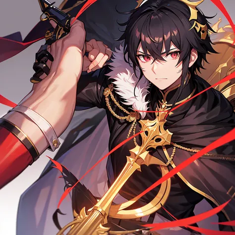 Draw Male Servant, Fate Grand Order, Thailand, King Naresuan the Great, Black hair, Odd eye, Red Sniper rifle Weapon, Archer Class