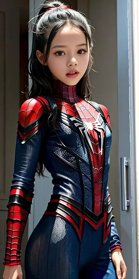 Jenna Ortega dressed as Spider-Man 