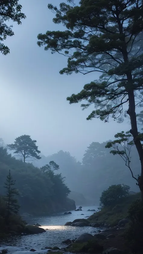 白い梟が飛んでいる, in the misty Hogwarts forest at night,Photorealistic, precise and high quality,Covered in white mist