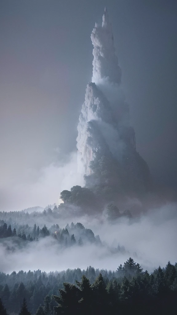 ヘドウィック,白い梟が飛んでいる, in the misty Hogwarts forest at night,Photorealistic, precise and high quality,Covered in white mist