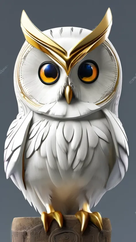 (A pure white owl is lifted), （Owls make up 70 of the frame%）， (Pure white owl: 1.37), Pure white owl, Pure white owl, (Stand on Athenas left shoulder：1.30), (Stand on the shoulder) ，(Stand on the shoulder) ， The owls face is round, (wide blue eyes: 0.8), ...